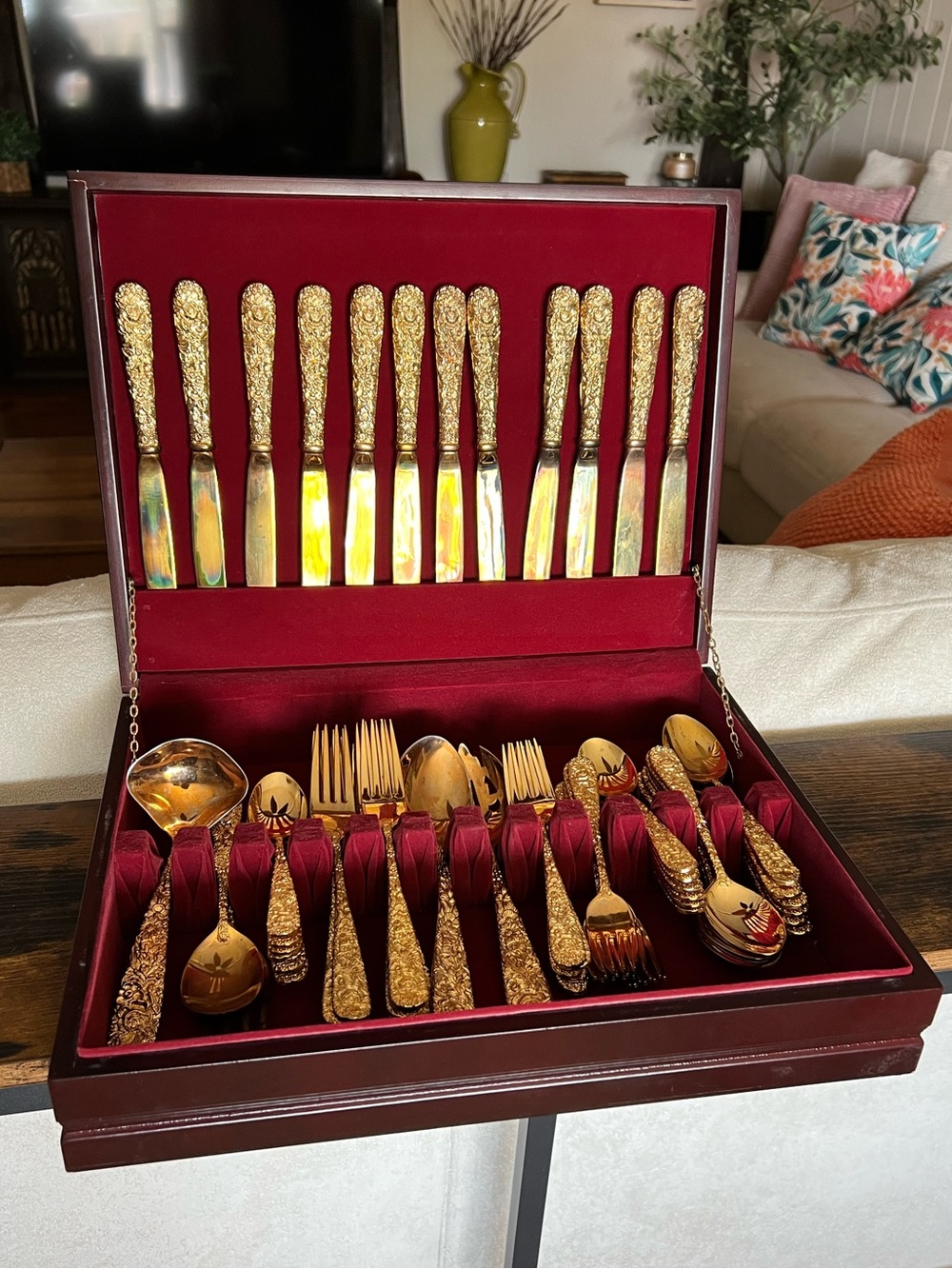 Godinger 24K Gold-Plated 64-Piece Flatware Set